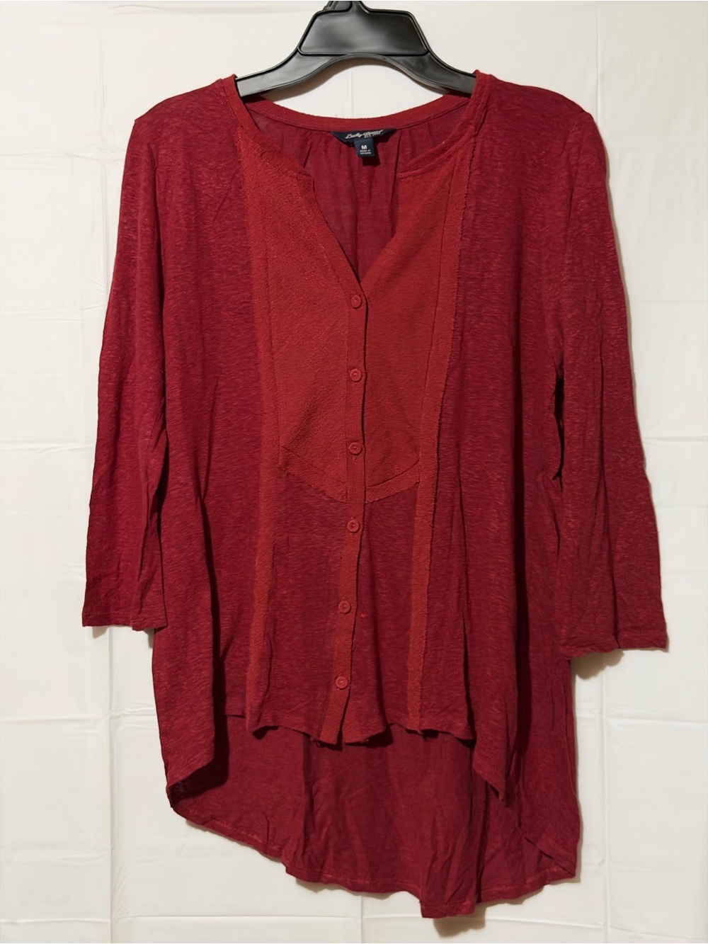 Lucky Brand Women's Button-Front Top in Burgundy